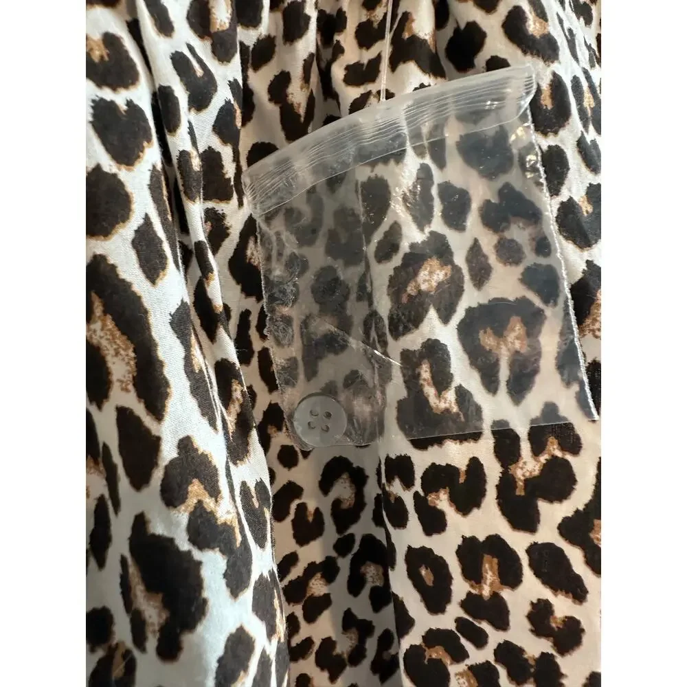 J. Crew Hyacinth Top Leopard Cotton Poplin XS Style CI551